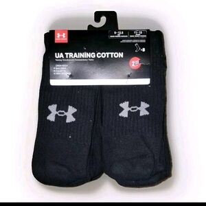 Brand new UNDER ARMOUR UA TRAINING COTTON CREW socks 8 pair BLACK